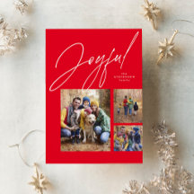 Familia roja de tres alegre Navidad