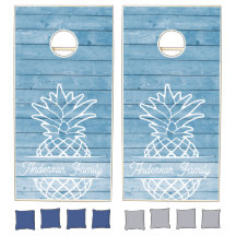 Familia Rustic Blue Beach Wood Pineapple