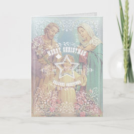 Familia santa del NAVIDAD - tarjeta de
