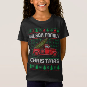 Familia Wilson Navidades feos Sweater Red Truck Fu