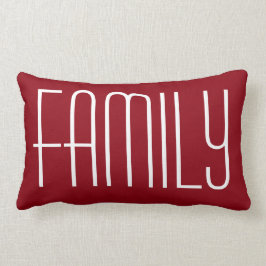 Familia y almohada lumbar roja 13" del hogar X 21