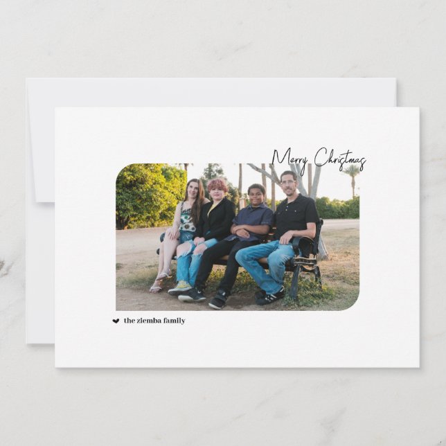 Familia y perro Feliz Navidad y Felices Felices Fe (Anverso)