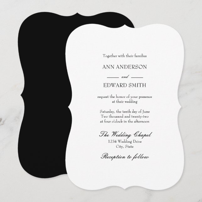 Familias de abrigos blancos negros Invitación a la (Anverso / Reverso)