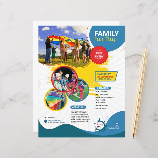 Family Fun Day Flyer Template (Anverso/Reverso In Situ)