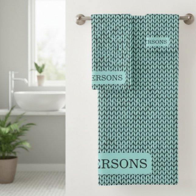 Family Personalized Knit Pattern Towel Set (Subido por el creador)