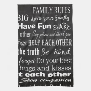 Family Rules Apellido Personal Kitchen Dish Toalla