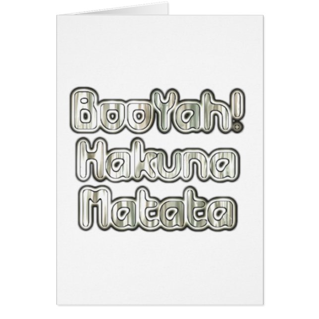 Famosas tarjetas de imagen de BooYah Hakuna Matata (Frente)