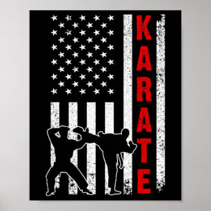 Famoso arte de karate con bandera estadounidense p