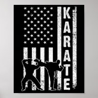 Famoso arte de karate con bandera estadounidense p