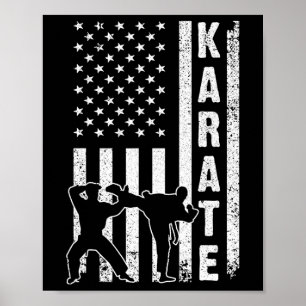 Famoso arte de karate con bandera estadounidense p