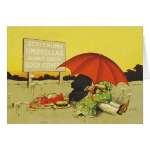 Famoso paraguas de playa vintage novios