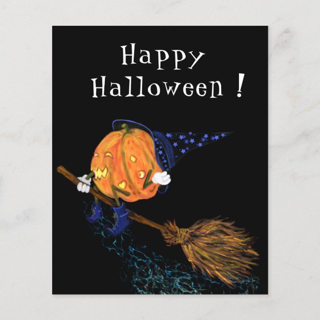 Famoso volante de Halloween con calabaza de brujas (Atrás)