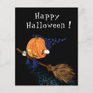 Famoso volante de Halloween con calabaza de brujas