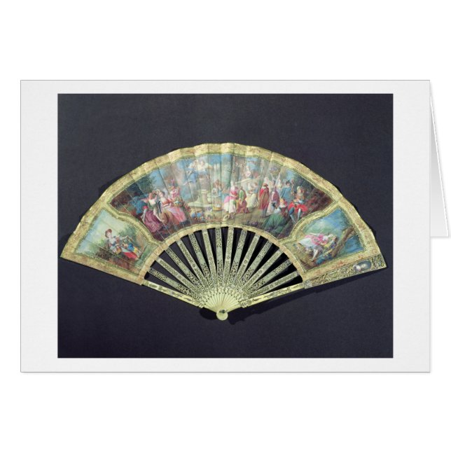 Fan de la corte, francés, siglo XVIII (marfil y (Anverso (Horizontal))