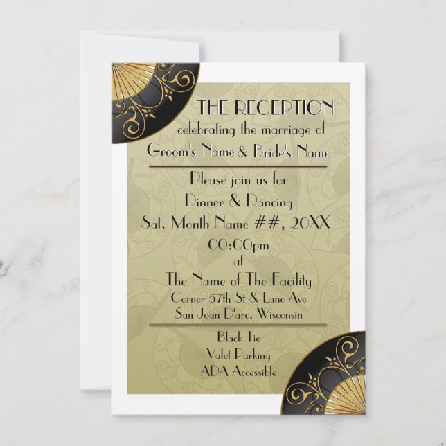 Fan Elegant (Moss) - Invitación personalizada a la (Anverso)