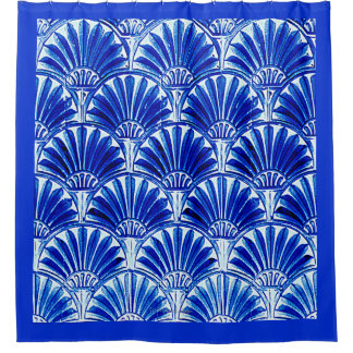 FANÁTICOS DE ART DECO EN CORTINA DE DUCHA AZUL REA