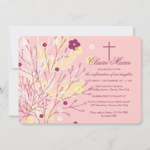 Fanciosa invitación religiosa floral