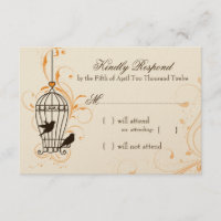 Fancioso Swirls Birdcage Naranja y Brown RSVP