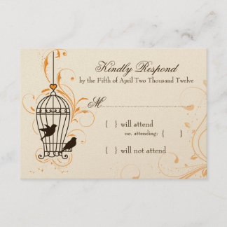 Fancioso Swirls Birdcage Naranja y Brown RSVP