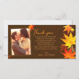 Fancy Autumn Maple Boda Gracias Tarjeta De Foto