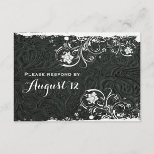 Fancy Black White Rust Boat RSVP