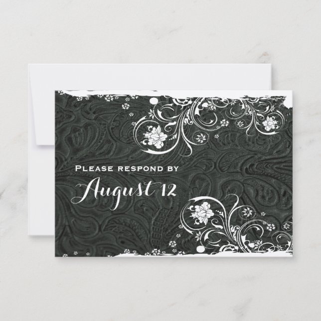 Fancy Black White Rust Boat RSVP (Anverso)