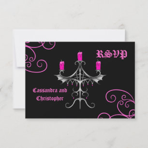 Fancy Candelabra gótica rosa caliente sobre boda n