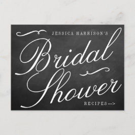 Fancy Chalkboard Bridal Shower Recipe Tarjetas de
