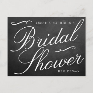Fancy Chalkboard Bridal Shower Recipe Tarjetas de 