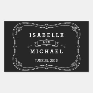 Fancy Chalkboard Vintage Wedding Pegatina