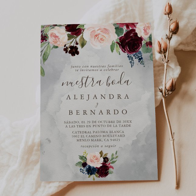 Fancy Classic Flowers Invitación a Nuestra Boda (Subido por el creador)