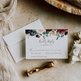 Fancy Classic Flowers Wedding RSVP Card