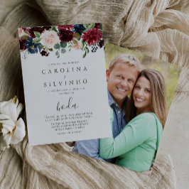 Fancy Classic Rosas Boda Wedding Invitación