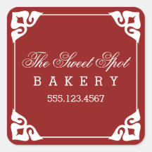 Fancy Corners Pegatinas de panadería / Rojo