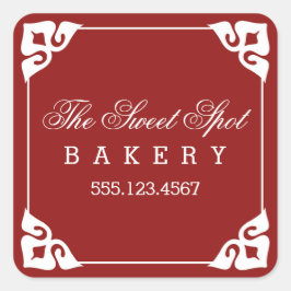 Fancy Corners Pegatinas de panadería / Rojo