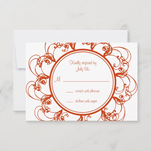 Fancy Floral RSVP (naranja) (Anverso)