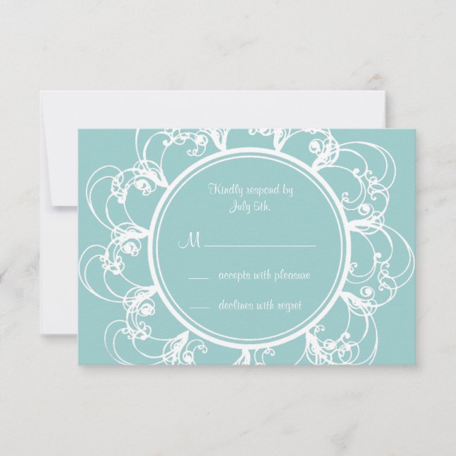 Fancy Floral RSVP (turquesa) (Anverso)