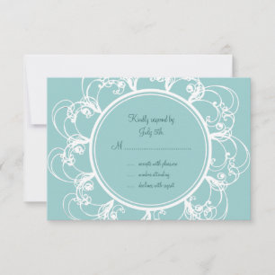 Fancy Floral RSVP (turquesa)