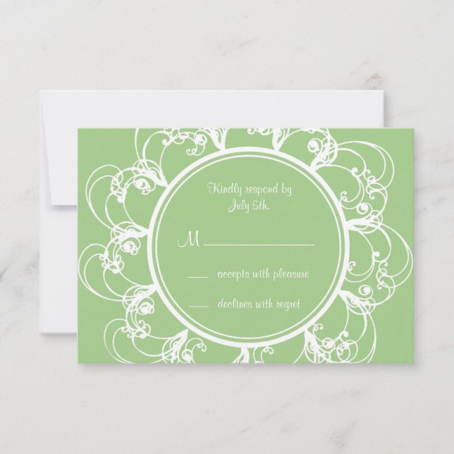 Fancy Floral RSVP (verde) (Anverso)