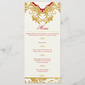 Fancy Florece el menú Golden Indian Arabic Boda
