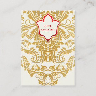 Fancy Flourige Golden Boda con tarjeta de registro