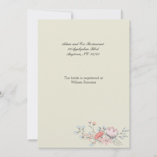 Fancy Frame 5x7 Bridal Shower Invitación (Reverso)