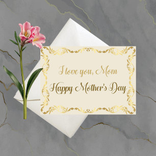 Fancy Gold Mother's Day Card