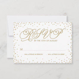 Fancy Gold Stars Wedding RSVP Card