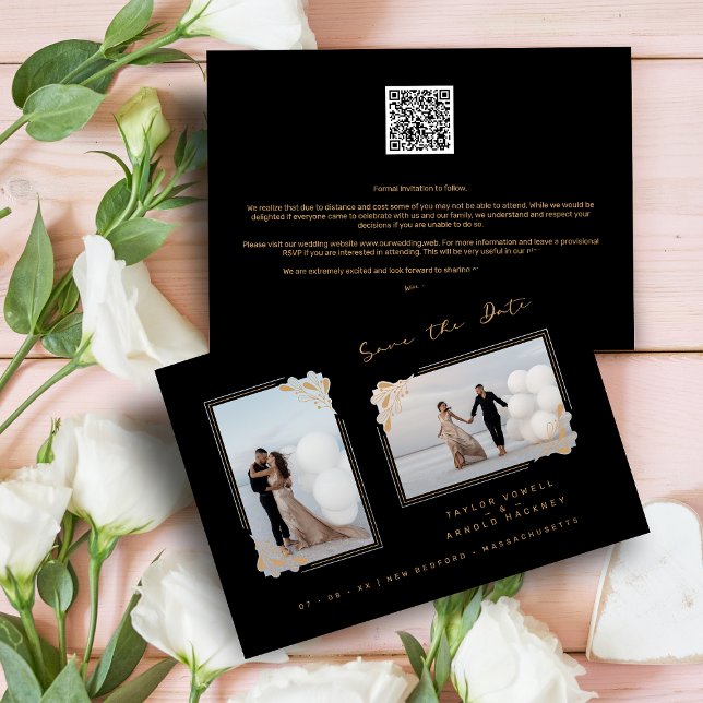 Fancy Golden Minimalist Branches 2 Photos Wedding (Subido por el creador)