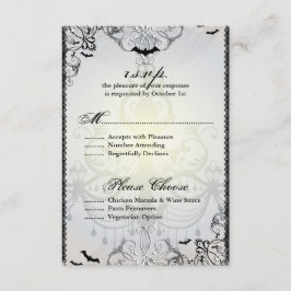 Fancy Gótica Bats Halloween Boda Tarjeta RSVP