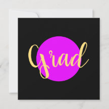 Fancy "Grad" Textos Negro Vivid fondos rosados