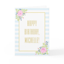 Fancy Happy Birday Rosas Tarjeta de felicitación B