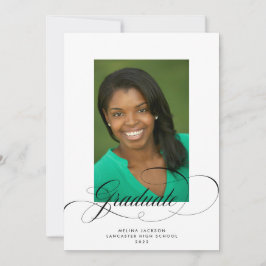 Fancy Monocrome Graduate Photo Invitación