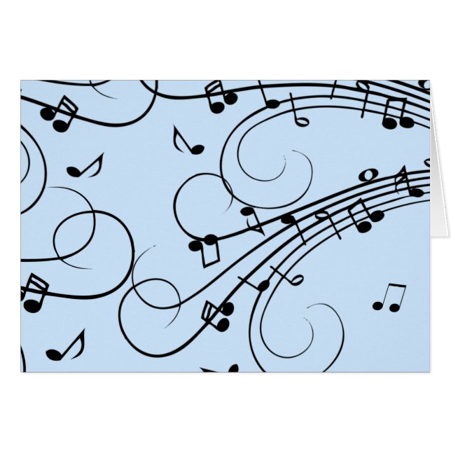 Fancy Music Notes Blue (Anverso (Horizontal))